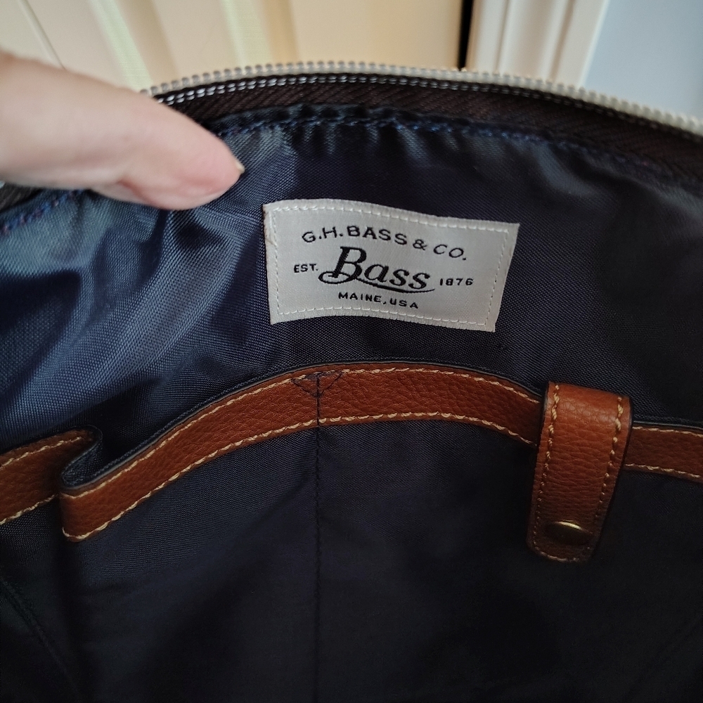 G.H.Bass Red Canvas Crossbody Bag - Picture 6 of 12